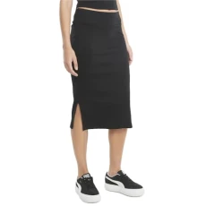 Classics Ribbed Midi Skirt  Black SM