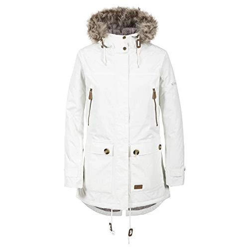 Clea, Waterproof Jacket with Concealable Hood for Women, Large, White