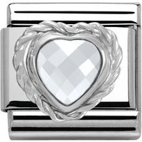 Clear Crystal Heart Charm