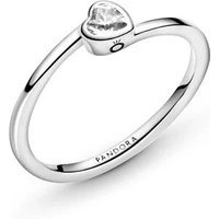 Clear Tilted Heart Solitaire Ring - 50