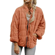Clearance, Under 5 Pounds Clearance, Quilted Jacket Womens Full Zip Padded Coat Fall Winter Lightweight Puffer Jacket Outerwear Warm Short Down Jacket, for Women Sale Clearance