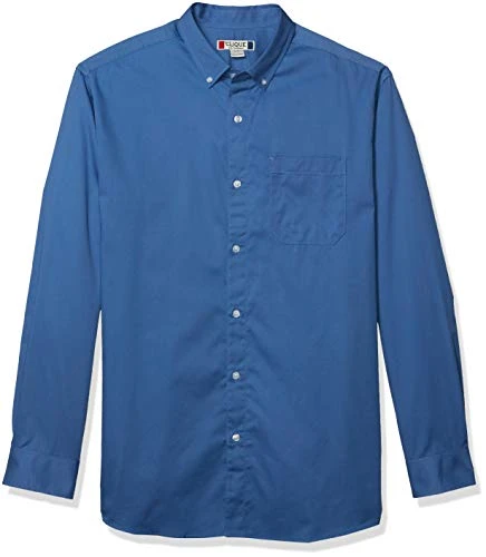 CliQue Men's Long-Sleeve Avesta Stain Resistant Twill Shirt, Sea Blue, Large