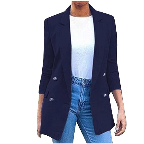 Close Out Clearance Items Us Women's Blazer Summer Long Sleeve Suits Casual Button Down Lapel Coat S