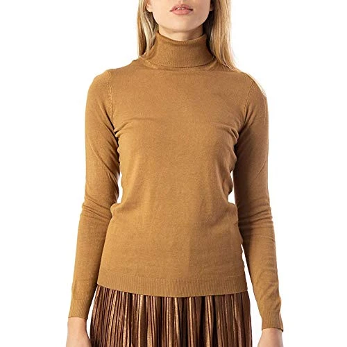 CLOTHES Women's Vibolonia Knit L/s Rollneck Top-noos Turtleneck, Beige (Tigers Eye Tigers Eye), Small