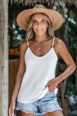 Cloud Textured O-Ring Cami - White Cloud Textured O-Ring Cami - White