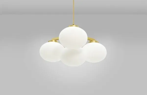 Cloudesley Small - DALI-A Chandelier satin brass with matt opal glass