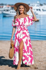 Coastline Calling Tropical Maxi Dress - Pink
