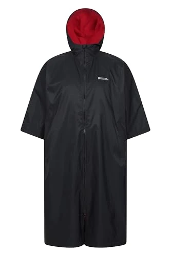 Coastline Mens Water-Resistant Changing Robe - Fleece Lined Black XS