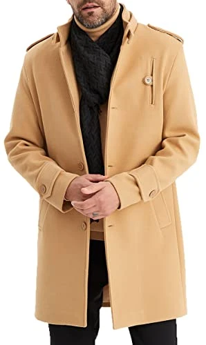 Coat Men's Jacket Short Coat Slim Fit Wool Coat Winter Coat Transition Jacket Men Winter Trench Coat