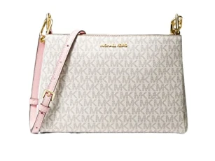 Coated Canvas Crossbody Bag Purse Messenger Handbag Powder Blush