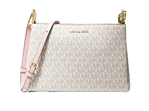 Coated Canvas Crossbody Bag Purse Messenger Handbag Powder Blush