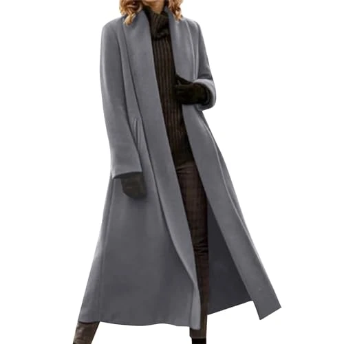 Coats For Women Uk, Fashion Casual Solid Color Long Sleeve Woolen Coat Winter Uk Coat Womens With Fu