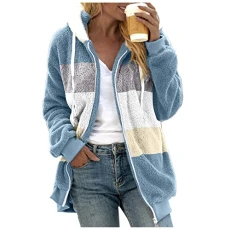 Coats for Women Uk Long Sleeve Winter Loose Warm Zipper Hoodie Sweater Womens Fuzzy Fleece Plus Size Jacket Cardigan Open Front Hooded Drawstring with Pocket Outwear Full Zip up Tops Sale