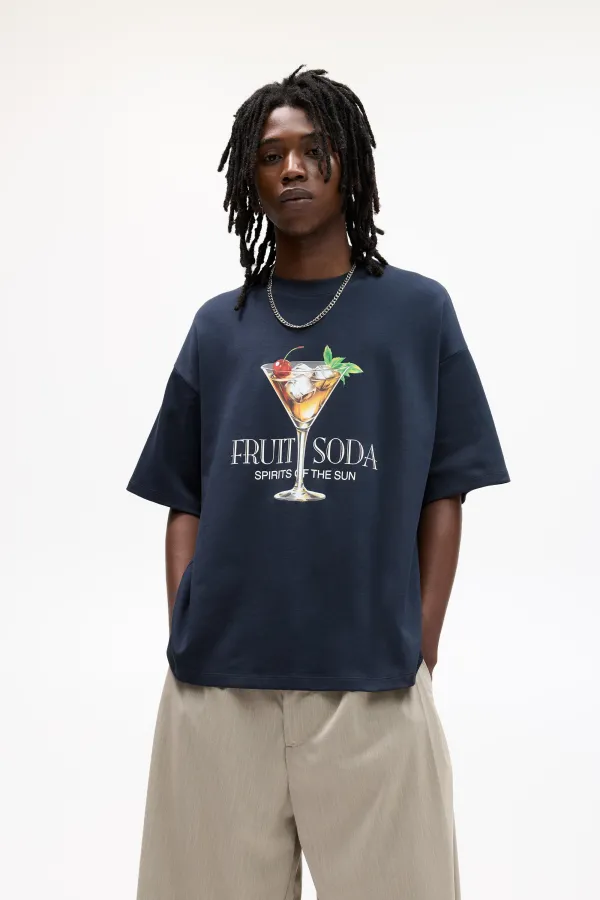 Cocktail Cup T-Shirt - Navy