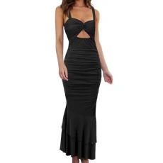 Cocktail Dresses for Women UK Elegant Sleeveless Strap Long Dress Women's Ruched Bodycon Dresses Solid Hollow Out Sexy Dress Club Evening Party Maxi Dresses Ruffle Hem Dress Cocktail Dresses for Women UK Elegant Sleeveless Strap Long Dress Women's Ruched Bodycon Dresses Solid Hollow Out Sexy Dress Club Evening Party Maxi Dresses Ruffle Hem Dress
