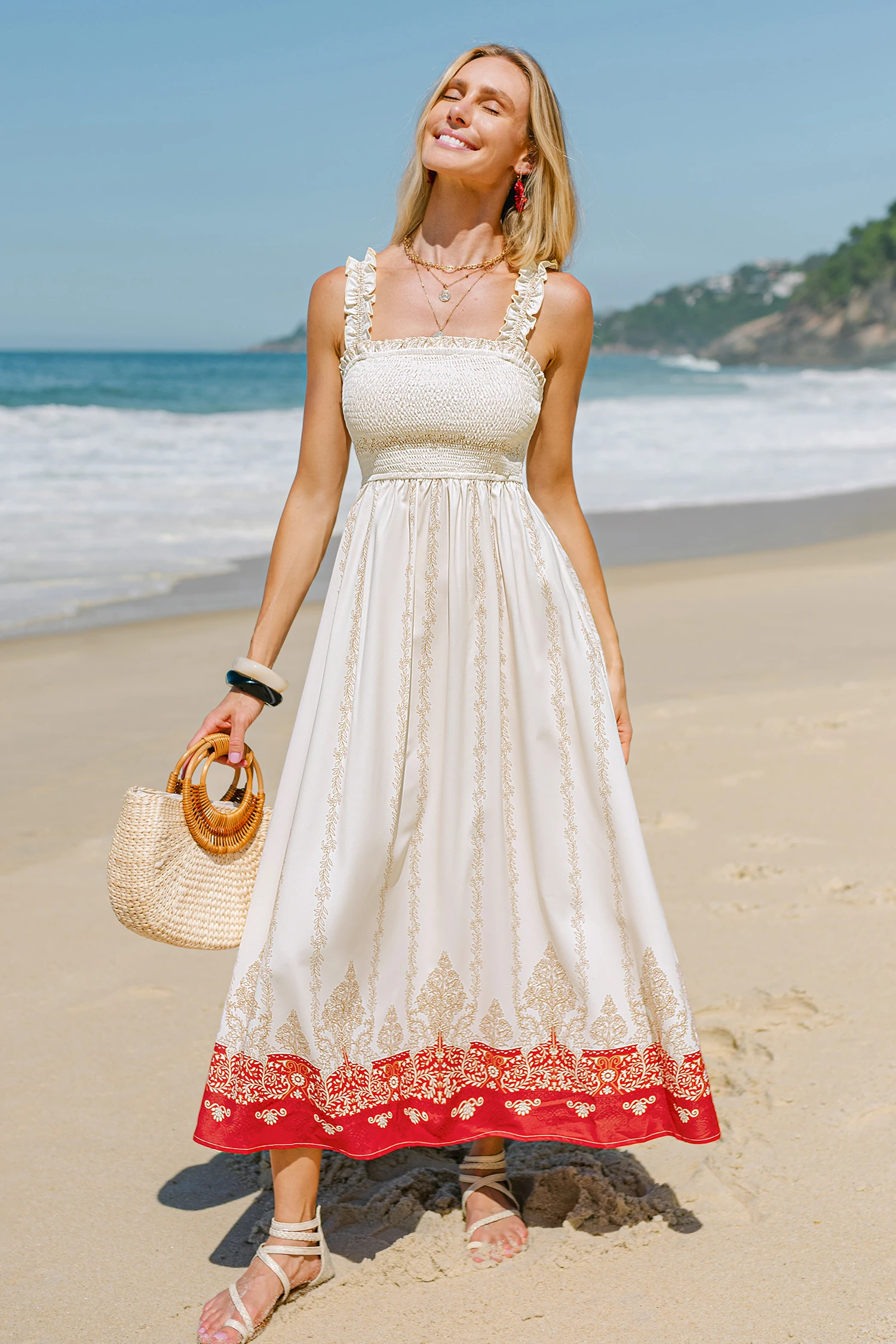 Coconut Sky Two-Toned Maxi Dress - Beige