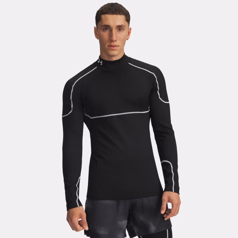 Cold Weather Grid Mens Long Sleeve Mock Black / Black / White M