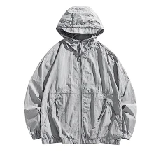 College Jacket Men's Summer and Autumn Sun Protection, Wind and Rain Proof, Outdoor Sports, Casual, Breathable for Men, Black Sweat Jacket, Men's Transition Jacket, gray, XXXL