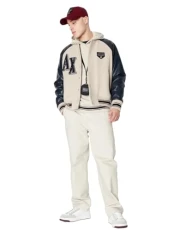 College Style Bomber Jacket with Maxi Logo, Beige 49aj, XXL College Style Bomber Jacket with Maxi Logo, Beige 49aj, XXL