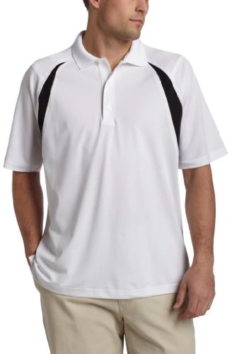 Color Block Performance Polo Shirt, White, XX-Large