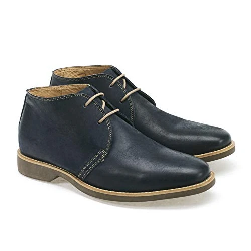 Colorado Men's Leather Desert Chukka Boots, Casual, Smart, Medium Fit, Lace-Up (Navy, Size 9)