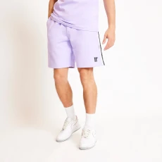 Colour Block Taped Sweat Shorts ight Lavender / White - Light Lavender / White