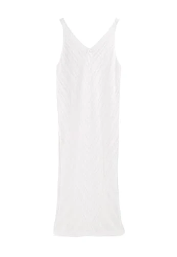 COM6 Women's Long Summer Cover Up Lightweight Semi Transparent Dress, com6-3 white, One Size