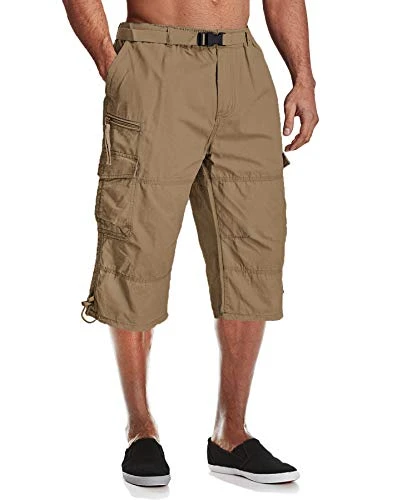 Combat Shorts Mens Lightweight Cargo Shorts Cotton Casual Military Elastic Trousers Outdoor Walking 