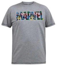 Comic Official Marvel Logo Printed Short Sleeve T-Shirt for Men's (601528) in Grey 4XL Comic Official Marvel Logo Printed Short Sleeve T-Shirt for Men's (601528) in Grey 4XL