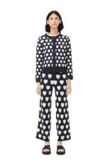 Compania Fantastica Black & White Heart Print Cardigan S UK 10 Compania Fantastica Black & White Heart Print Cardigan S UK 10