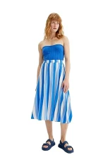 Compania Fantastica Blue Stripe Print mid-Rise midi Skirt Compania Fantastica Blue Stripe Print mid-Rise midi Skirt