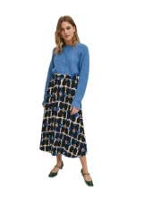 Compania Fantastica Flower Print Midi Skirt Black Compania Fantastica Flower Print Midi Skirt Black