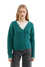 Compania Fantastica Green Chunky Knit Cardigan Compania Fantastica Green Chunky Knit Cardigan
