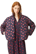 Compania Fantastica Heart print quilted bomber jacket Compania Fantastica Heart print quilted bomber jacket