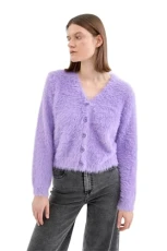 Compania Fantastica Lilac Fluffy Textured Knit Cardigan Compania Fantastica Lilac Fluffy Textured Knit Cardigan
