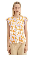 Compania Fantastica Orange Lilac Fruit Print Floaty top with Ruffles Compania Fantastica Orange Lilac Fruit Print Floaty top with Ruffles