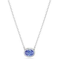 Constella Blue Oval Cut Rhodium Necklace - 45cm