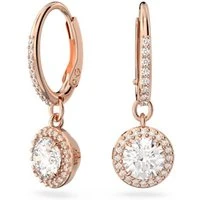 Constella Rose Gold Halo Drop Earrings