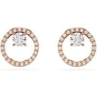 Constella Rose-Gold Round Crystal Stud Earrings