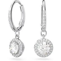 Constella Silver Halo Drop Earrings