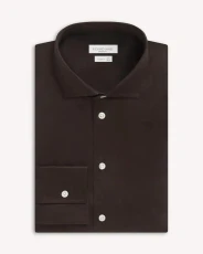 Contemporary Brown Cotton Shirt