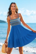 Cool Charm Blue Mini Dress