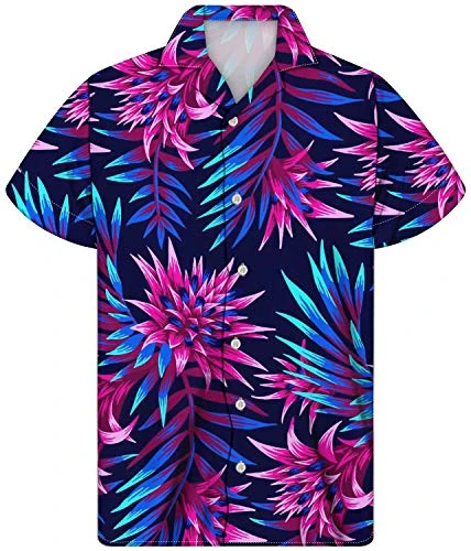 Cool Hawaiian Shirts for Men Aloha Beach Tropical Shirt Short Sleeve Palm Plant Casual Button Up Top