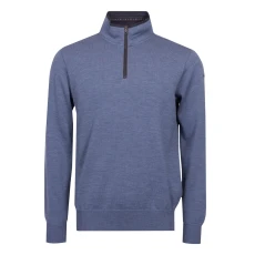 Cool Touch Leather Trim Half Zip Jumper