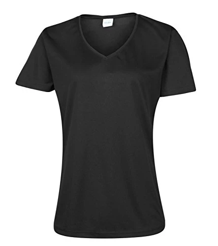 Cool V Neck Girlie Cool Tees Short Sleeve Jet Black L T-Shirts