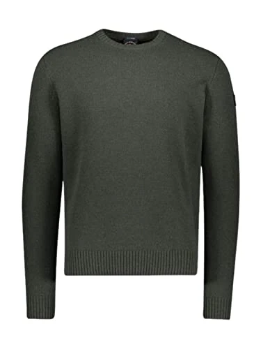 COP1061-248 Crewneck Pullover in Shetland Wool 100% Regular Fit Dark Green (XXL, Dark Green)