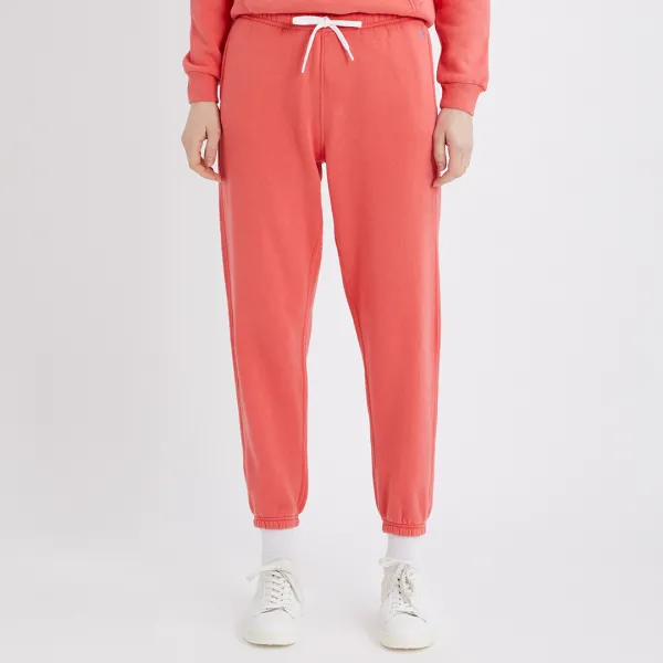 Coral Arctic Cotton Blend Joggers - Orange