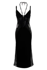 Coral Crochet dress Black Size