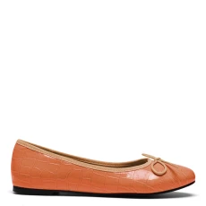 Coral Patent Leather Amelie Pump - Orange