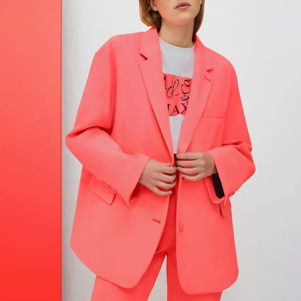 Coral Pink Chou Blazer - Pink